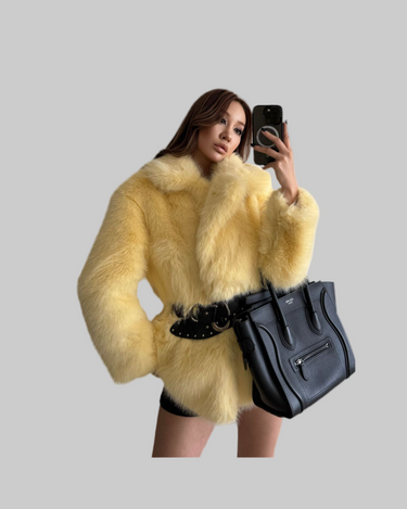 Mid Length Young Fashionable Autumn Winter Warm Faux Fur Coat Women - Modestly Vogue